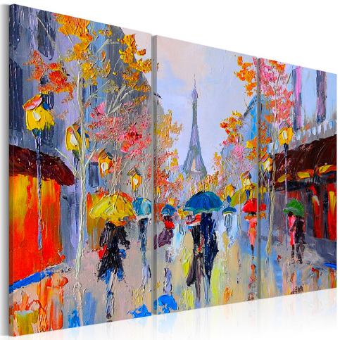 Ručně malovaný obraz - Rainy Paris - 60x40 - 4wall.cz