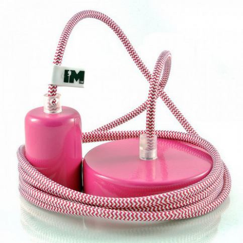 IMINDESIGN Lak 1-závěsná žárovka růžová, šňůra růžovobílá - Alhambra | design studio