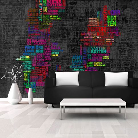 Fototapeta - Colorful text map of Sweden - 200x154 - 4wall.cz