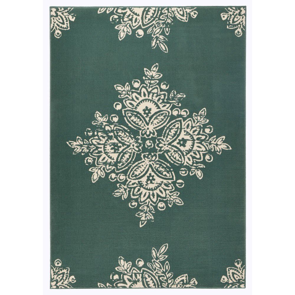 Zelenobílý koberec Hanse Home Gloria Blossom, 80 x 150 cm - Bonami.cz