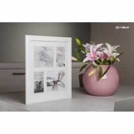 Bílý rámeček na 4 fotografie Styler Malmo, 39 x 39 cm
