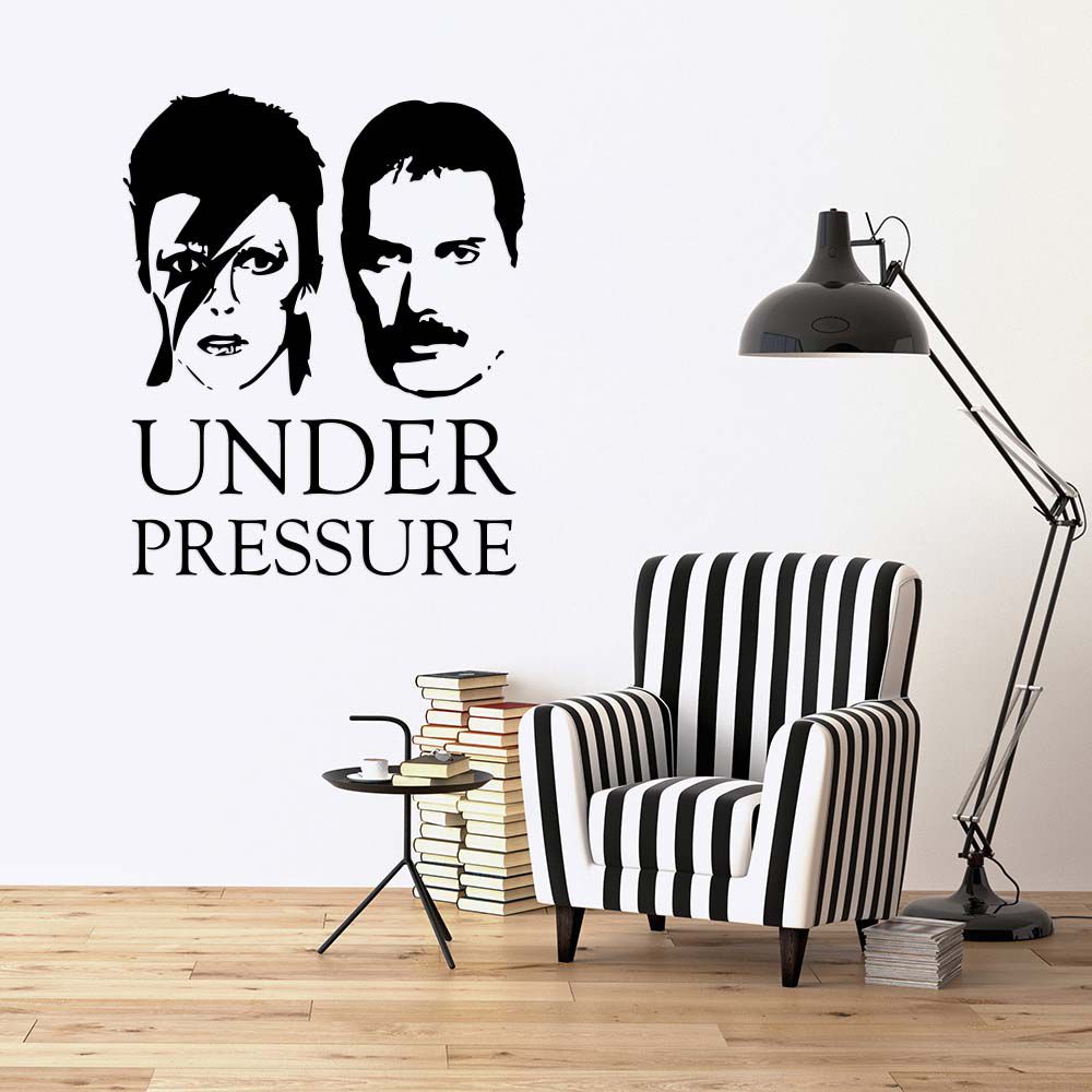 GLIX Queen & David Bowie - Under Pressure - samolepka na zeď Černá 60x50 cm - GLIX DECO s.r.o.