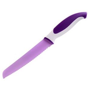 BANQUET Nerezový nůž na chléb s nepřilnavým povrchem 31,5cm Symbio, fialový - Favi.cz