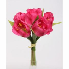 Umělá květina svazek Tulipán, růžová, 