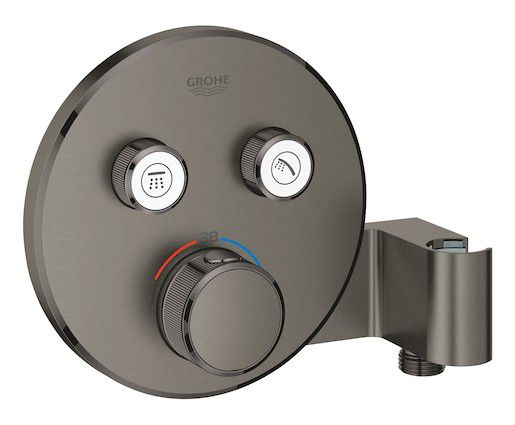 Grohe Grohtherm SmartControl Termostatická sprchová podomítková baterie, 2 ventily, kartáčovaný Hard Graphite - 29119AL0 - Siko - koupelny - kuchyně