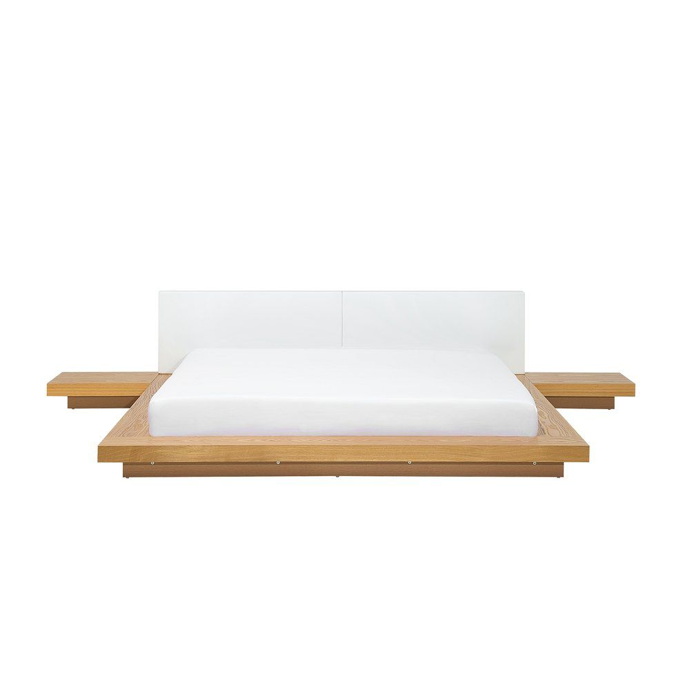 Dřevěná japonská postel světle hnědá 180x200 cm ZEN - Beliani.cz