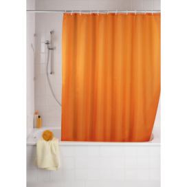 Oranžový sprchový závěs Wenko Puro, 180 x 200 cm