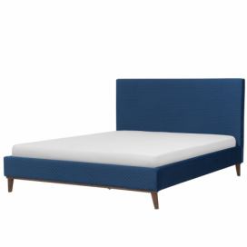 Čalouněná postel modrá 160 x 200 cm BAYONNE