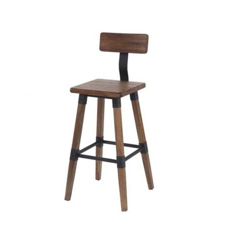 Hnědá barová židle z elmového dřeva VIDA Living Hunter, výška 93 cm - Bonami.cz