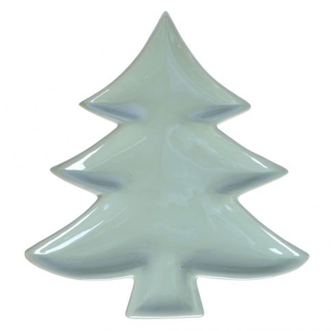 Zelený keramický talíř Ewax Christmas Tree, délka 19,5 cm - Bonami.cz