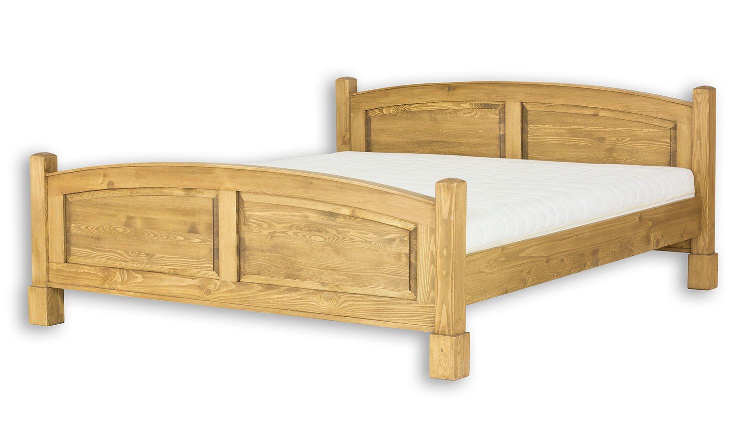 Manželská postel 160x200 dřevěná selská ACC 05 - K08 černý vosk - Nábytek Harmonia s.r.o.