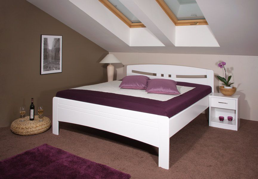 Masivní postel s úložným prostorem Evita 6 - 160/180 x 200cm - bílá - 180 x 200cm - Nábytek Harmonia s.r.o.