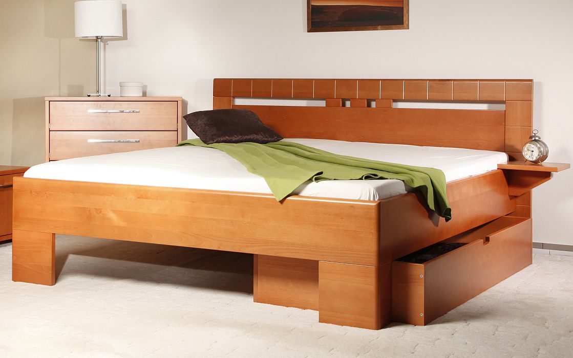 Masivní postel s úložným prostorem Varezza 1 - 160/180 x 200cm - 180 x 200cm - Nábytek Harmonia s.r.o.