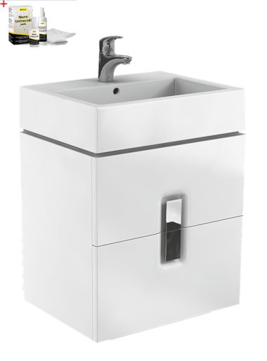 Koupelnová skříňka s umyvadlem Kolo Twins 60x70 cm bílá lesk SIKONKOTW602BL - Siko - koupelny - kuchyně