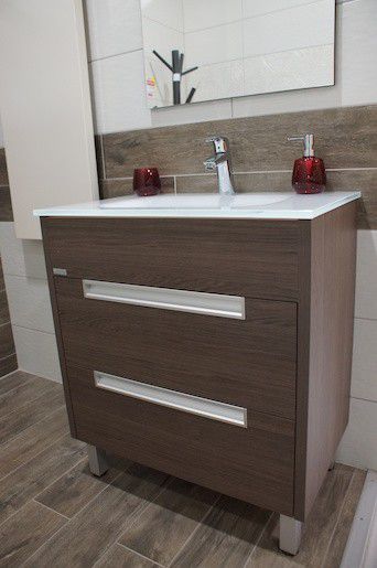Koupelnová skříňka s umyvadlem Naturel Modena 90x46 cm dub šedý MODENAS90Z - Siko - koupelny - kuchyně