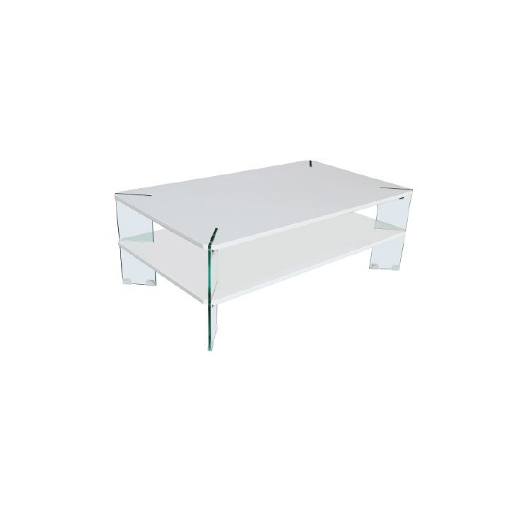Konferenční stolek, HG bílá s vysokým leskem, MABILO 0000205714 Tempo Kondela - DEKORHOME.CZ