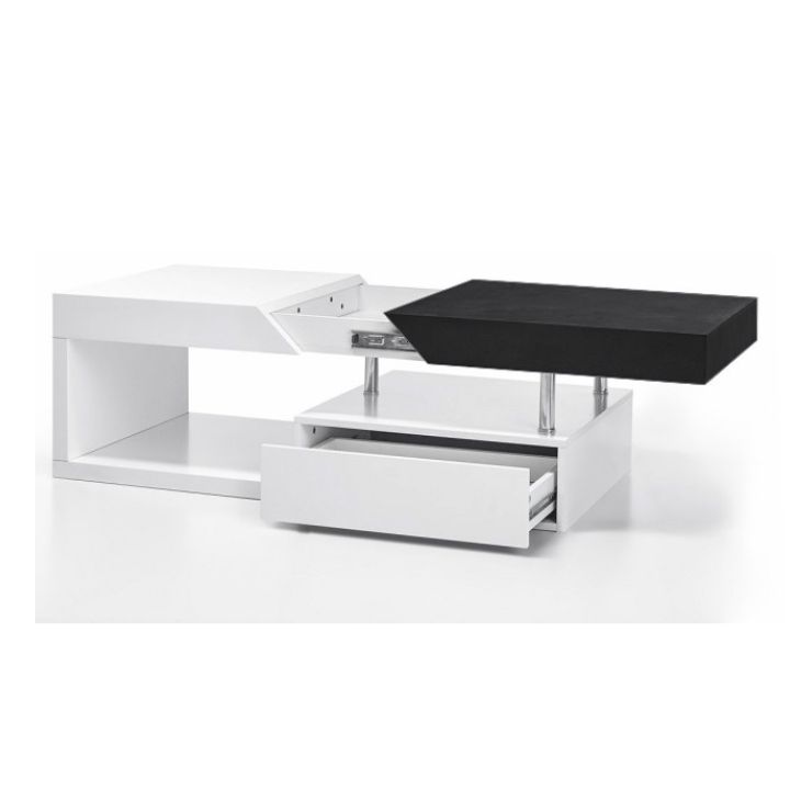 Konferenční stolek Melida, bílý lesk / šedočerná, MELIDA 0000205722 Tempo Kondela - DEKORHOME.CZ