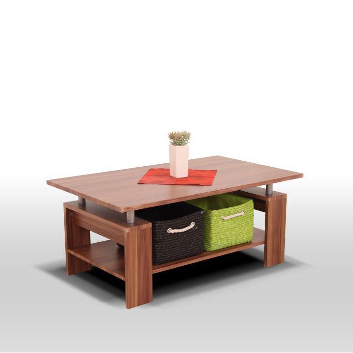 Konferenční stolek, světlý ořech / stříbrná, ROKO 0000006057 Tempo Kondela - DEKORHOME.CZ