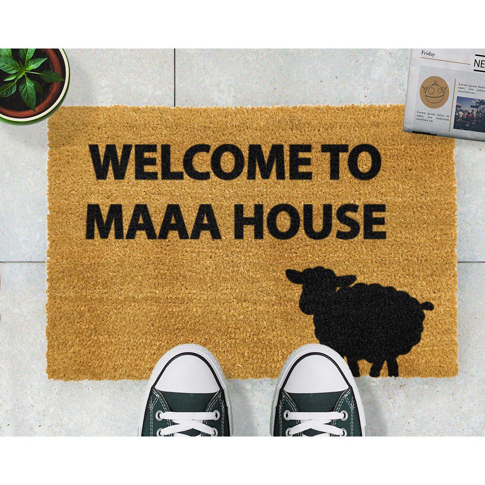 Rohožka z přírodního kokosového vlákna Artsy Doormats Welcome to Maaa House, 40 x 60 cm - Bonami.cz