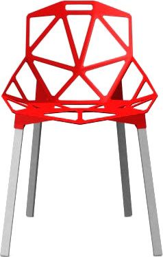 Mørtens Furniture Originální jídelní židle, nadčasová, červená, hliník a ocel, venkovní, moderní interiér Barva: červená - M DUM.cz