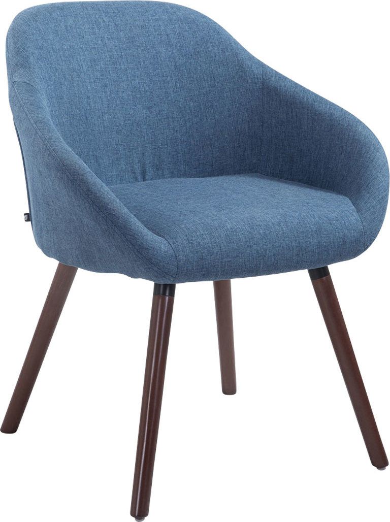 BHM Germany Jídelní židle, modrý podsedák, textil, nohy ořech, nosnost 150 kg, moderní design Barva: krémová - M DUM.cz