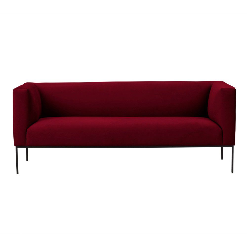 Červená sametová pohovka Windsor & Co Sofas Neptune, 195 cm - Bonami.cz
