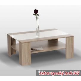 Konferenční stolek, dub sonoma / bílá extra vysoký lesk HG, ARIADNA 0000030021 Tempo Kondela