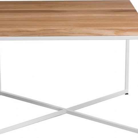 Mørtens Furniture Konferenční stolek Besk, 45 cm, dub/bílá Barva: dub / bílá - M DUM.cz