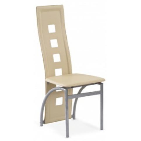 K4-M - Jídelní židle (tmavě krémová, stříbrná) - Favi.cz