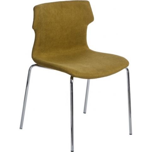 Mørtens Furniture Jídelní židle čalouněná, kovová chromovaná podnož, zelená, kubistický - M DUM.cz