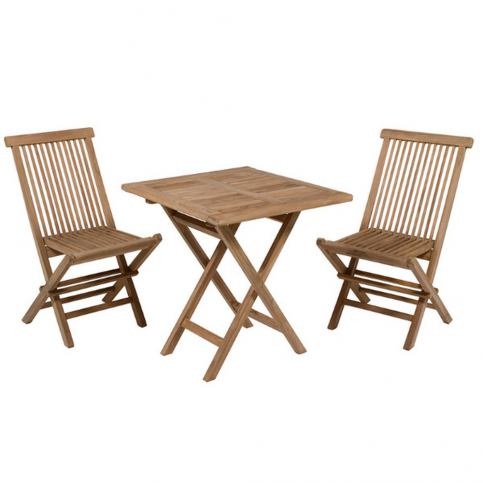 Venkovní stůl s 2 židlemi z teakového dřeva Santiago Pons Salvatore - Bonami.cz