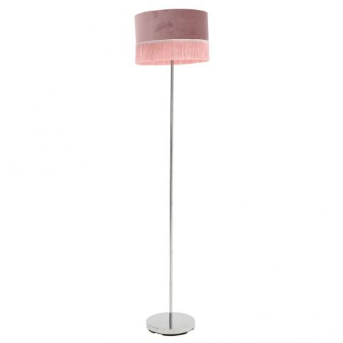 Světle růžová stojací lampa InArt Velvet Glamour, výška 163 cm - Bonami.cz