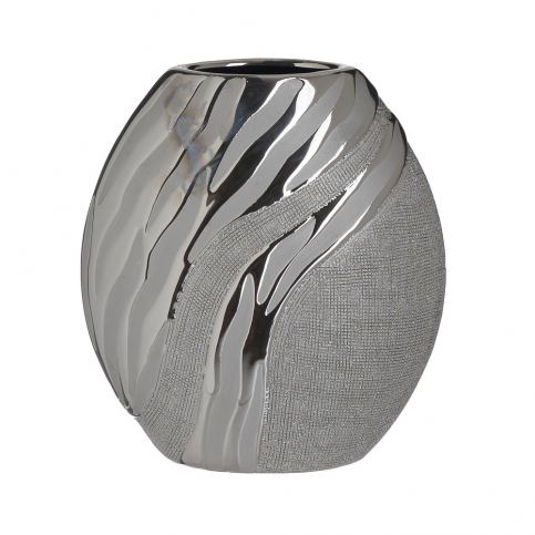 Keramická váza ve stříbrné barvě InArt, výška 20,5 cm - Bonami.cz