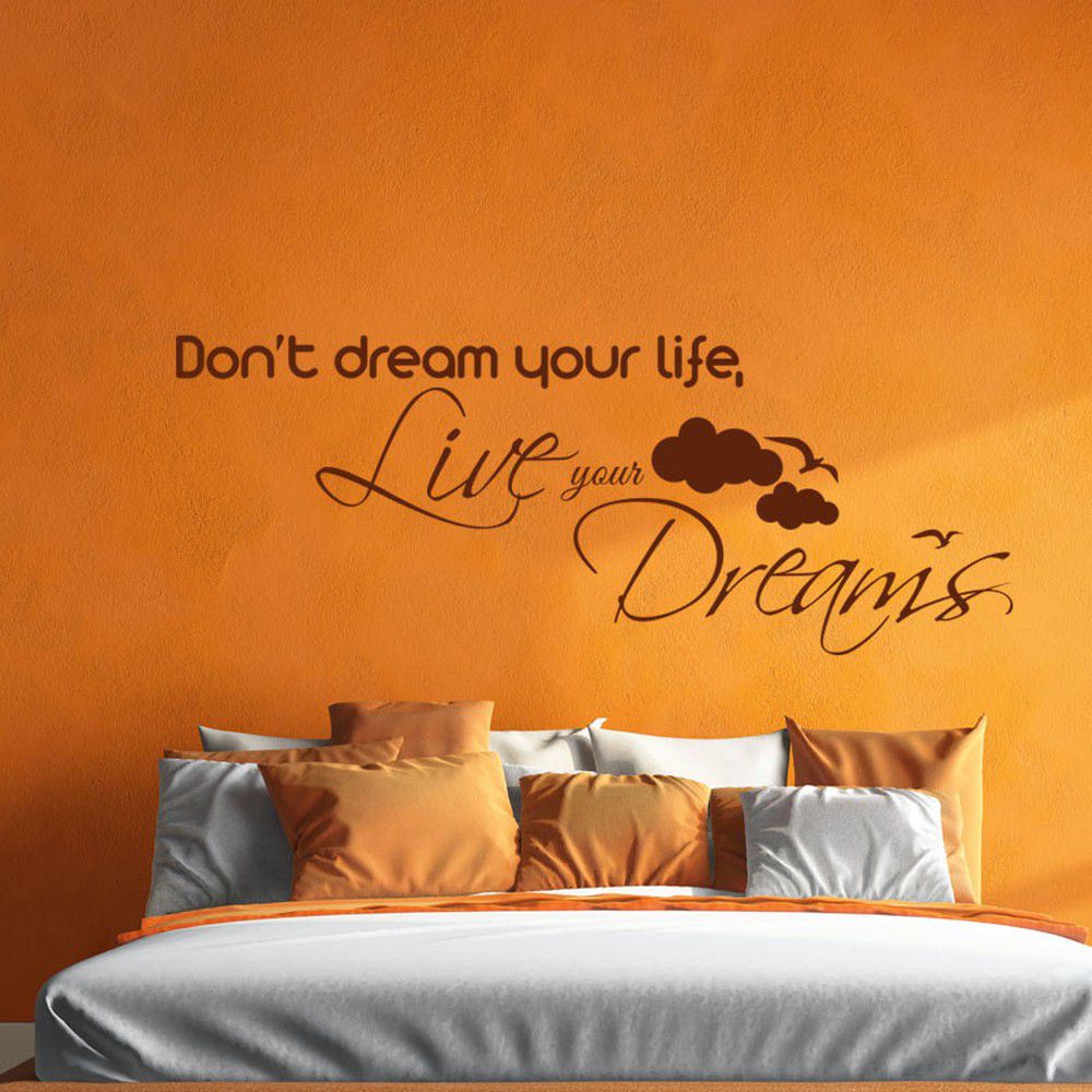Černá nástěnná samolepka Ambiance Live Your Dreams Wall Decal, 55 x 110 cm - Bonami.cz