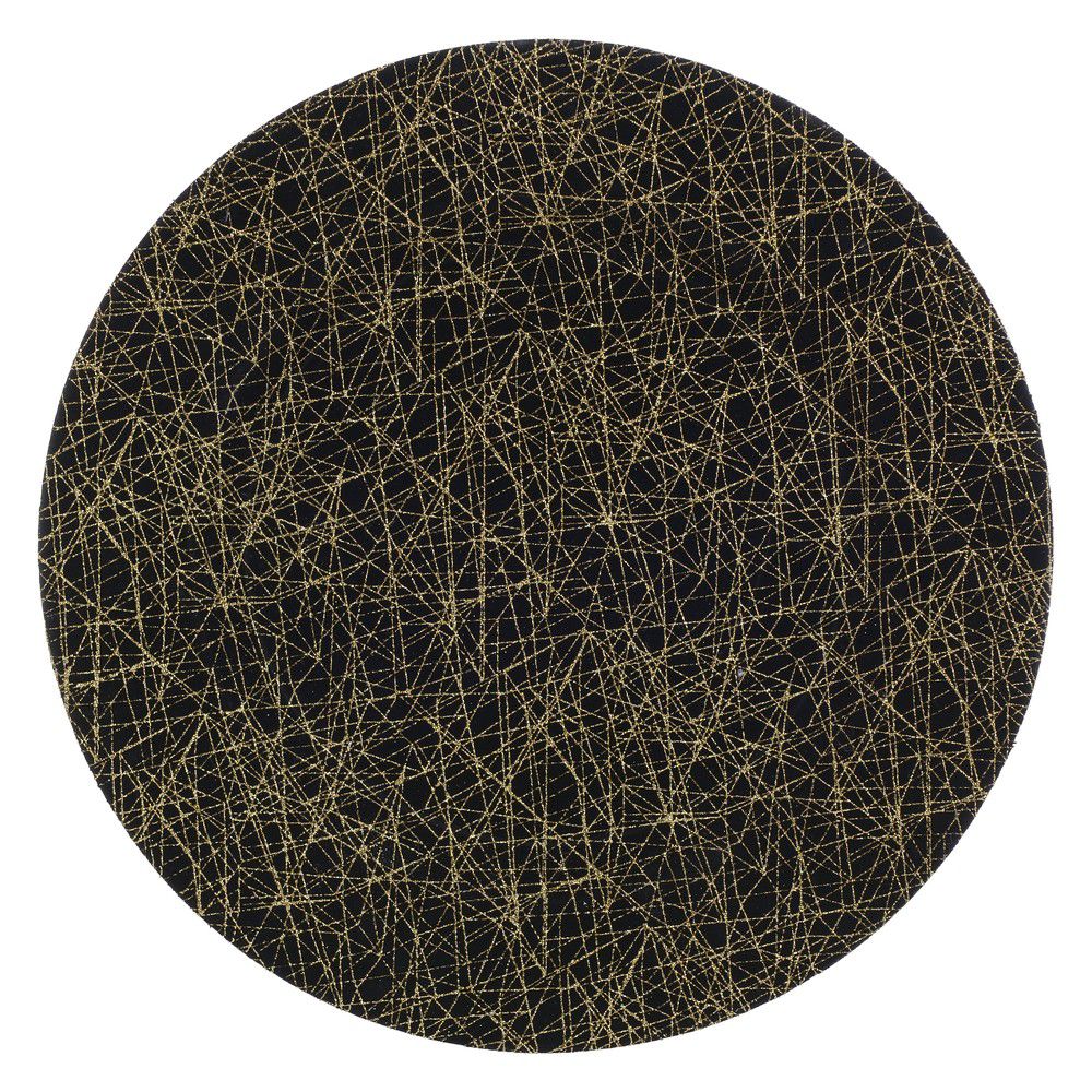 Černý plastový talíř InArt Golden, ⌀ 33 cm - Bonami.cz