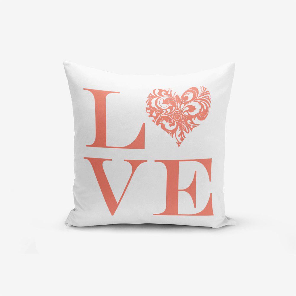 Povlak na polštář s příměsí bavlny Minimalist Cushion Covers Love Flower, 45 x 45 cm - Bonami.cz