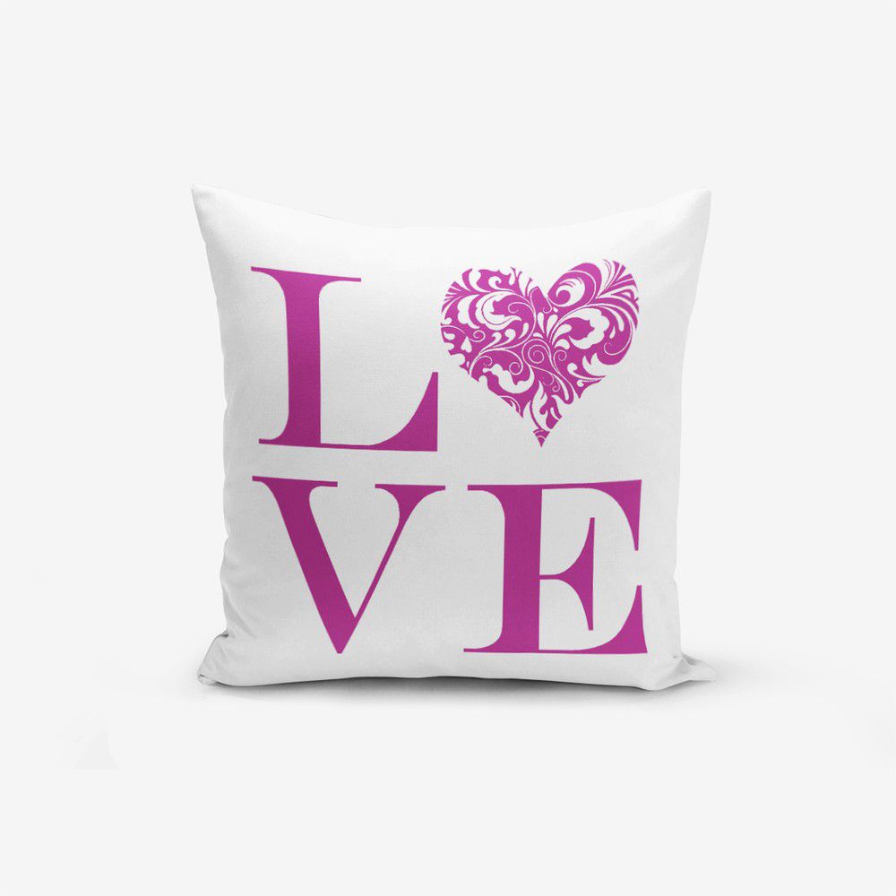 Povlak na polštář s příměsí bavlny Minimalist Cushion Covers Love Purple, 45 x 45 cm - Bonami.cz
