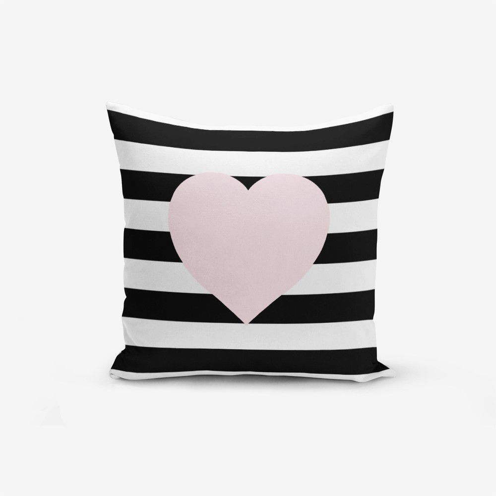 Povlak na polštář s příměsí bavlny Minimalist Cushion Covers Striped Pink, 45 x 45 cm - Bonami.cz