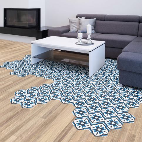 Sada 10 samolepek na podlahu Ambiance Floor Stickers Hexagons Felica, 40 x 90 cm - Bonami.cz