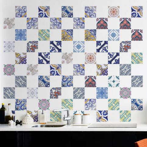 Sada 60 nástěnných samolepek Ambiance Wall Decals Tiles Stylish Multi Originals, 15 x 15 - Bonami.cz