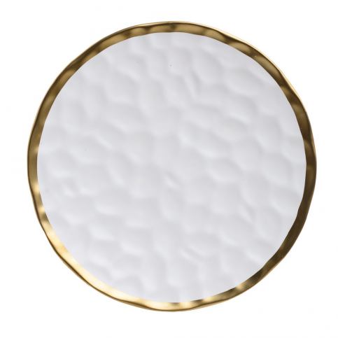 Bílý porcelánový talíř InArt Goldie, ⌀ 30,5 cm - Bonami.cz