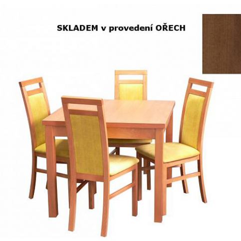 Klasický jídelní stůl, typ SP, ořech, 80x80 cm - FORLIVING