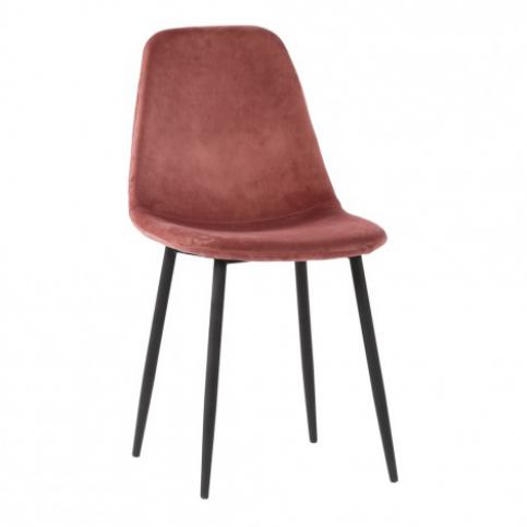 House Nordic Jídelní židle STOCKHOLM růžová samet, černá podnož - Alhambra | design studio