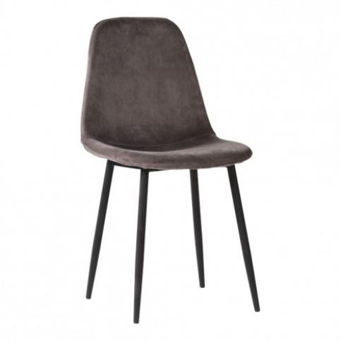 House Nordic Jídelní židle STOCKHOLM šedý samet / černá podnož - Alhambra | design studio