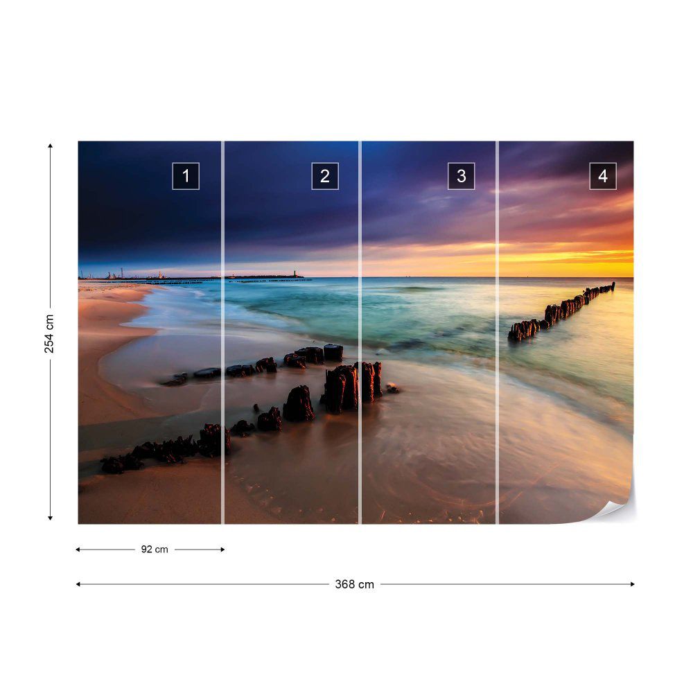Fototapeta GLIX - Beach Sunset Sea + lepidlo ZDARMA Vliesová tapeta  - 368x254 cm - GLIX DECO s.r.o.