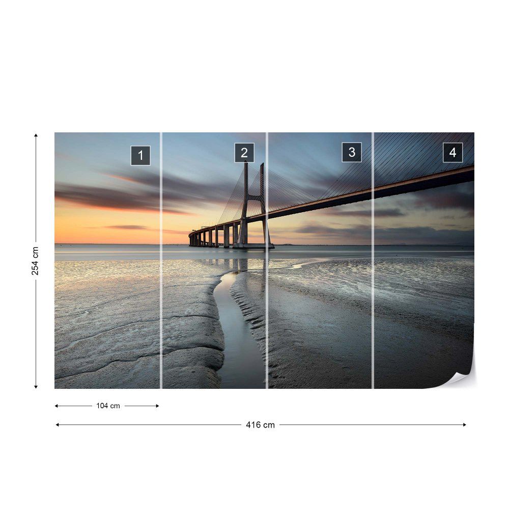 Fototapeta GLIX - Bridge Beach Sunset  + lepidlo ZDARMA Vliesová tapeta  - 416x254 cm - GLIX DECO s.r.o.