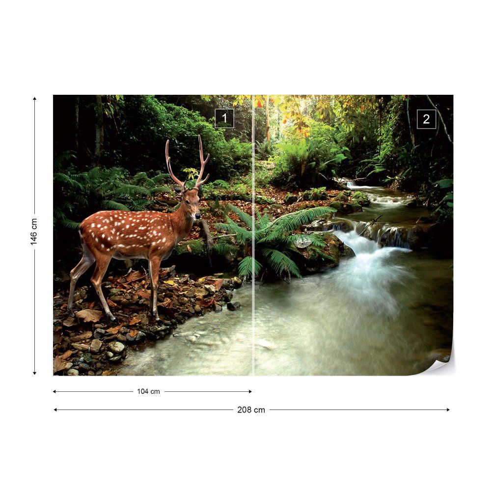 Fototapeta GLIX - Deer In Forest + lepidlo ZDARMA Vliesová tapeta  - 208x146 cm - GLIX DECO s.r.o.