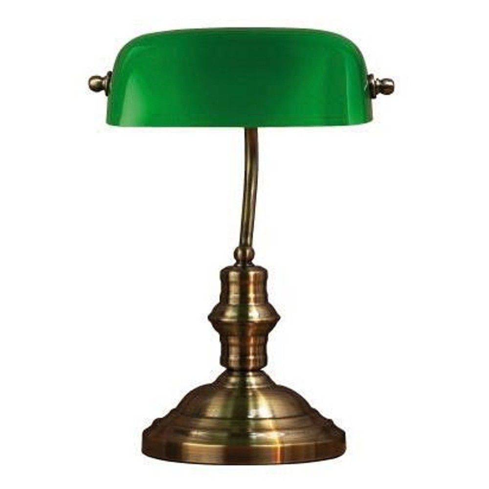 Stolní lampa v zelené a mosazné barvě Markslöjd Bankers, výška 42 cm - Bonami.cz