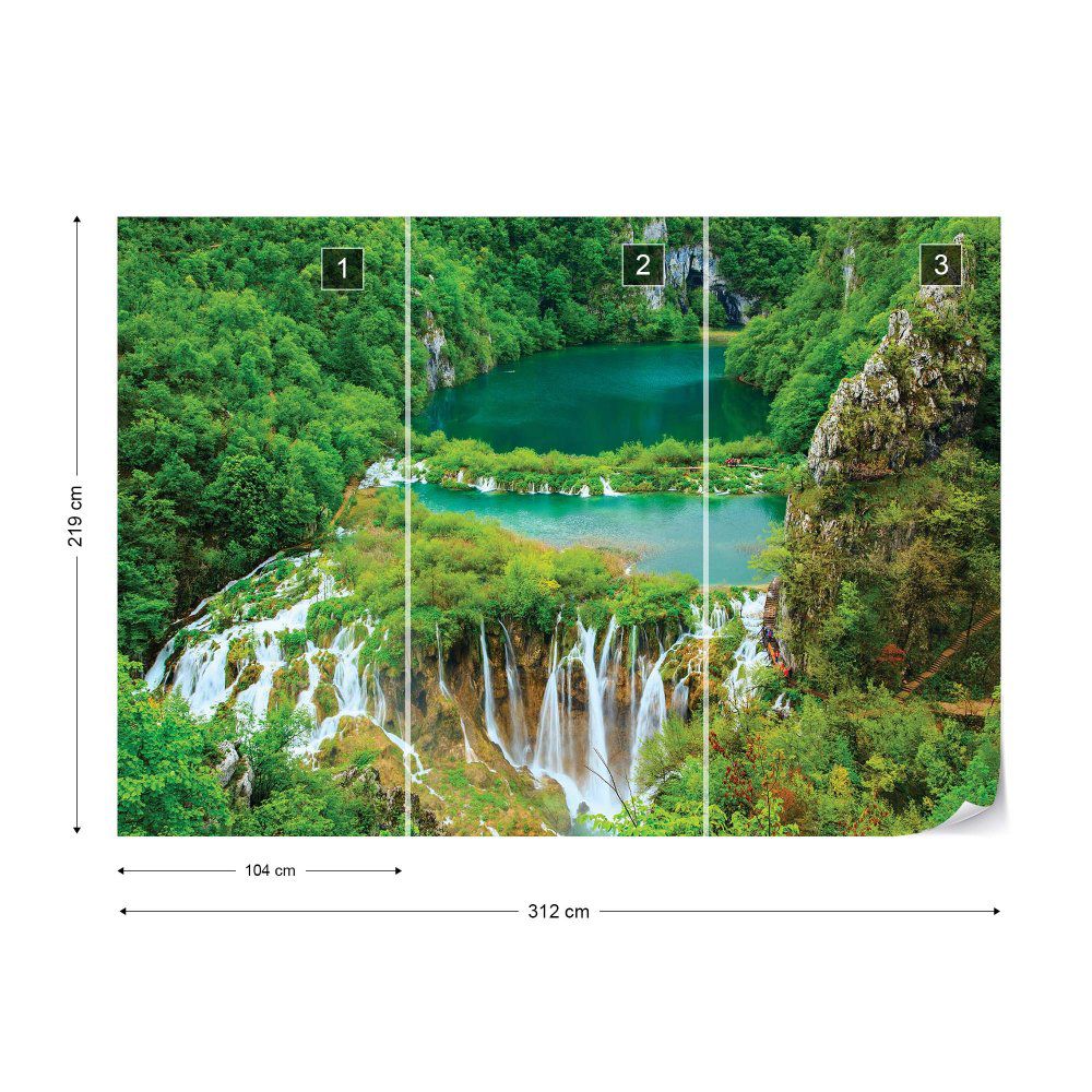 Fototapeta GLIX - Forest Waterfalls Lakes + lepidlo ZDARMA Vliesová tapeta  - 312x219 cm - GLIX DECO s.r.o.