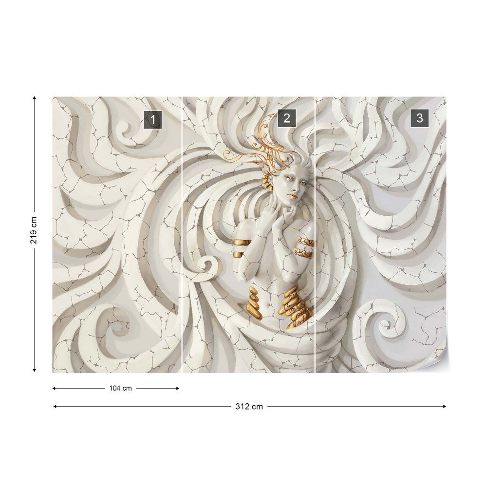 Fototapeta GLIX - 3D Classical Woman Stone Swirls + lepidlo ZDARMA Vliesová tapeta  - 312x219 cm - GLIX DECO s.r.o.